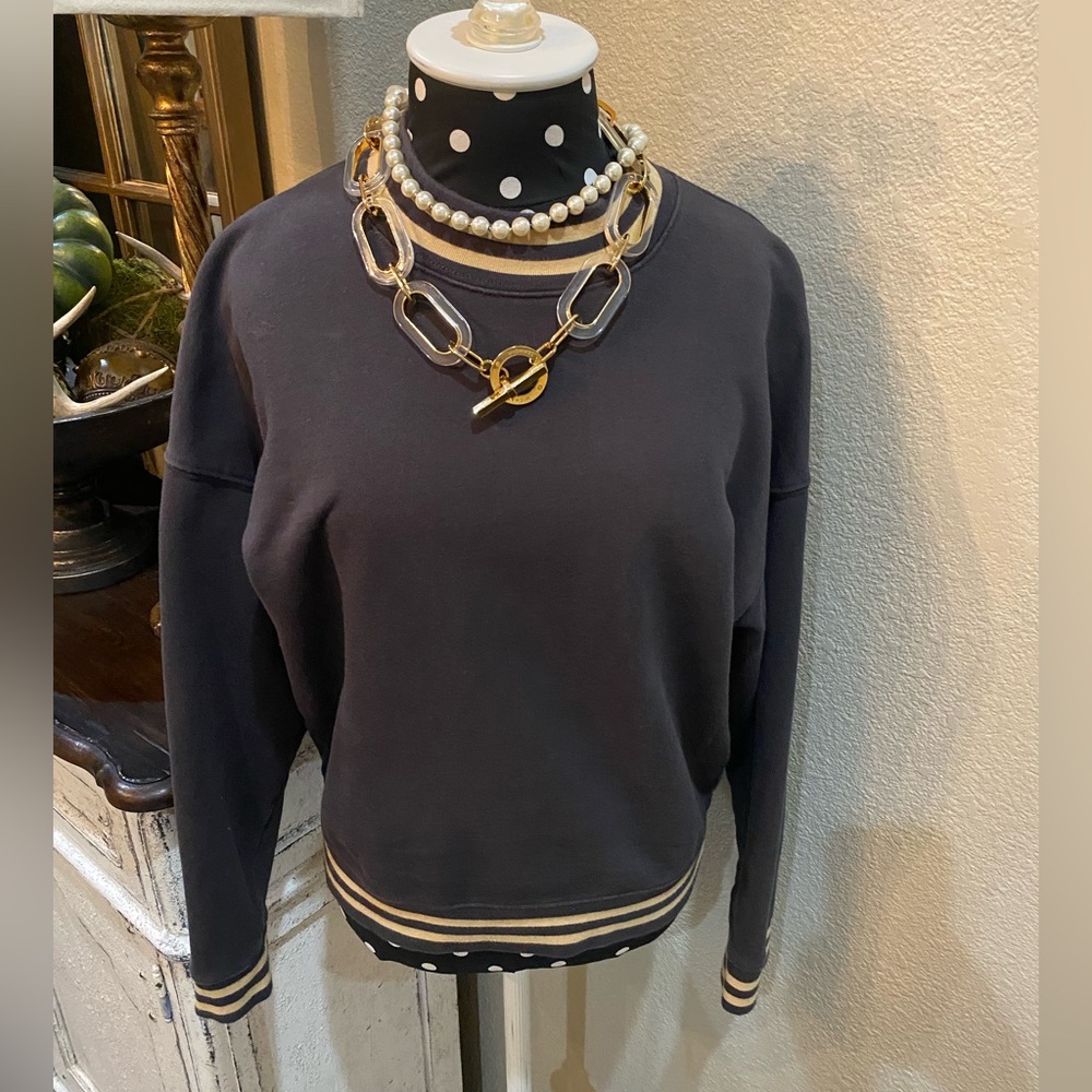 Madewell Sweatshirt, Size Medium, Black/Tan